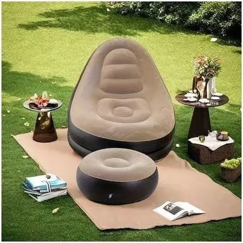  Canapé Gonflable Confortable avec pouf